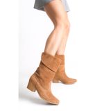 Riccon Kadın Kısa Western Çizme 0012891 Taba Süet