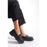 Riccon Kadın Loafer 0012506 Siyah Rugan
