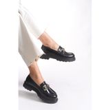 Riccon Kadın Loafer 0012551 Siyah Rugan