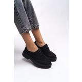 Riccon Oknyrth Kadın Bağcıklı Loafer 00121990 Siyah Süet