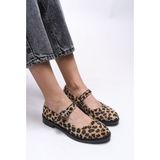 Riccon Saelheira Kadın Babet 0012250 - Leopar - Krem