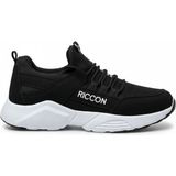 Riccon Siyah Beyaz Unisex Sneaker Düz Tabanlı Ortapedik İç Taban 38 Numara - Siyah - Beyaz