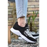 Riccon Siyah Buz Erkek Sneaker 42 Numara Kaymaz Taban ve Suya Dayanıklı Malzeme - Siyah - Mavi