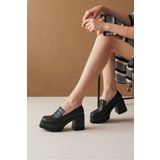 Riccon Syagroth Kadın Loafer 0012506 Siyah Cilt