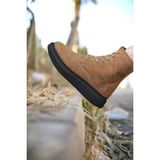 Riccon Taba Siyah Süet Sneaker Bot 0012373 - Taba - Siyah
