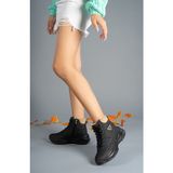 Riccon Unisex Siyah Bej Trekking Bot Ortopedik Taban Su Geçirmez Fermuarlı Kaymaz Tabanlı - Siyah - Bej