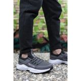 Riccon Unisex Sneaker – Erkek ve Kadın için 1. Sınıf Malzeme, Düz Tabanlı, Bağcıklı Rahat Spor Ayakkabı - Füme
