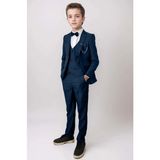 Riccotarz Erkek Çocuk Blazer Ceketli, Cepken Yelekli Lacivert Takım Elbise 5-9 Yaş - 7 Yaş