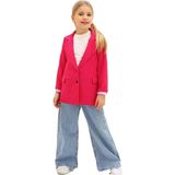Riccotarz Kız Çocuk Bol Kesim Pantolon ve Blazer Ceket Pembe Alt Üst Takım
