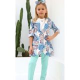 Riccotarz Kız Çocuk Şal Desenli Turkuaz Alt Üst Takım