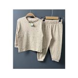 Riccotarz Kız Çocuk Üzeri Papatya Desenli Fitilli Krem Pijama Takımı