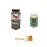 Rich 3'lü Boya Seti Chalked Boya Retro Siyah 500cc + Yarı Mat Vernik 250cc + Zemin Fırçası