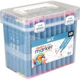 rich art-x sketch marker duo marker çift uçlu su bazlı boyama kalemi 60 renk set 18050 - Yok