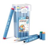 rich art-x sketch marker kalem duo çift uçlu 12 renk set 18046 - Yok