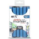Rich Art-X Sketch Marker Set 12LI Coal Serıes - 19313