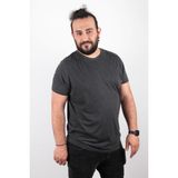 Rich Büyük Beden Basic T-Shirt %100 Pamuk Siyah Kısa Kol Erkek Günlük Tarz - 5XL