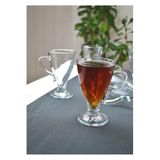 Rich Cam 6'lı Kulplu Çay Bardağı Kupa 130 ml Ayaklı Kahve Bardağı-Kuğu Model
