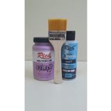 Rich Chalked Set 250 Cc Akrilik Royal Lila + 120 Cc Mat Vernik + Fırça