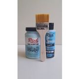 Rich Chalked Set 250 Cc Retro Akrilik Mavi+120 Cc Mat Vernik + Fırça)