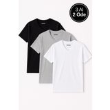 Rich Erkek 3'lü Paket Kısa Kollu V Yaka T-shirt