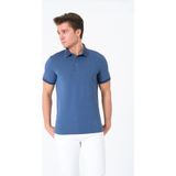 Rich Erkek Basic Tişört Polo Yaka T-shirt - Lacivert - 2XL