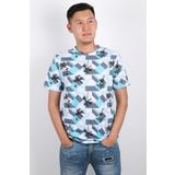 Rich Erkek Bisiklet Yaka Baskılı T-shirt %100 Pamuk Tişört