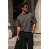 Rich Erkek Füme Merserize İnterlok Kumaş Oversize T-Shirt