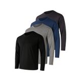 Rich Erkek Grimelanj-siyah-lacivert-antrasit 4'lü Paket Basic Uzun Kollu Body Gri-siyah-lacivert-antrasit
