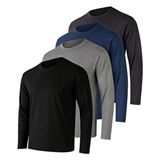Rich Erkek Grimelanj-Siyah-Lacivert-Antrasit 4'lü Paket Basic Uzun Kollu Sporcu Body - Gri Melanj - Koyu Gri - Siyah - Siyah - 2XL