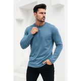 Rich Erkek Indigo Basic Uzun Kollu Sporcu Body - İndigo