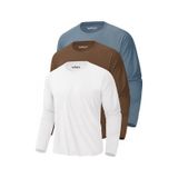 Rich Erkek Kahverengi-indigo-beyaz 3'lü Paket Basic Uzun Kollu Sporcu Body Kahverengi-indigo-beyaz