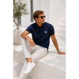 Rich Erkek Lacivert Pamuklu Kısa Kollu Polo Yaka T-shirt