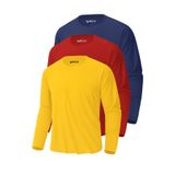 Rich Erkek Sarı-Kırmızı-Lacivert 3'lü Paket Basic Uzun Kollu Sporcu Body