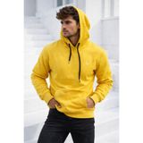 Rich Erkek Sarı Pamuklu Kanguru Cepli Kapüşonlu Sweatshirt
