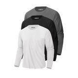 Rich Erkek Siyah-Beyaz-Antrasit 3'lü Paket Basic Uzun Kollu Tişört Sporcu Body T-shirt