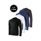 Rich Erkek Siyah-beyaz-antrasit-lacivert 4'lü Paket Basic Uzun Kollu Tişört Body T-shirt Çok Renkli