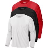 Rich Erkek Siyah-Beyaz-Kırmızı 3'lü Paket Basic Uzun Kollu Tişört Sporcu Body T-shirt - 0 Siyah - 3XL