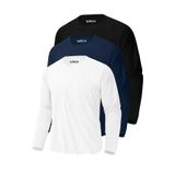 Rich Erkek Siyah-Beyaz-Lacivert 3'lü Paket Basic Uzun Kollu Sporcu Body