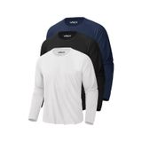 Rich Erkek Siyah-beyaz-lavicert 3'lü Paket Basic Uzun Kollu Tişört Body T-shirt Lacivert