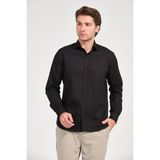 Rich Erkek Siyah Comfort Fit Uzun Kollu Gömlek - XL