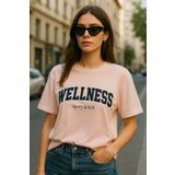 Rich Kadın Basic T-shirt Oversize Crop Rahat Kalıp Baskılı Tişört %100 Pamuk Kısa Kollu Tişört