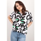 Rich Kadın Baskılı Bisiklet Yaka Oversize T-shirt