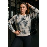 Rich Kadın Batik Desen Bisiklet Yaka Renkli Oversize Relaxed Uzun Kollu Sweatshirt