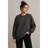 Rich Kadın Füme Bisiklet Yaka Oversize Sweatshirt