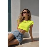 Rich Kadın Pamuklu Oversize Kısa Kollu Crop Tişört