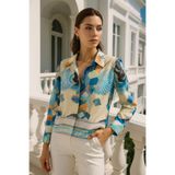 Rich Kadın Renkli Slim Fit Gömlek - Gizli Düğme Detaylı Desing Gömlek