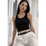 Rich Kadın Siyah Basic Günlük Şık Crop Atlet