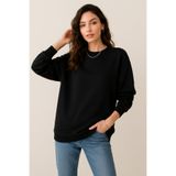 Rich Kadın Siyah Bisiklet Yaka Oversize Sweatshirt