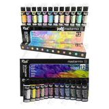 Rich Mastermix Akrilik Boya 24 Renk 60 ml 1 Paket Canlı ve Pastel Renkler Akrilik Boya 24 lü Profesyonel Tuval Canvas