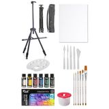 Rich Mastermix Akrilik Boya 6 Ana Renk 3 Ayakli Metal Sovale 35X50 Tuval Plastik Spatula Seti 6'Li
